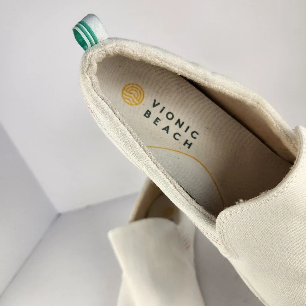 Vionic Beach Women's Comfort Minimalist White Canvas Flats‎ Size 12
